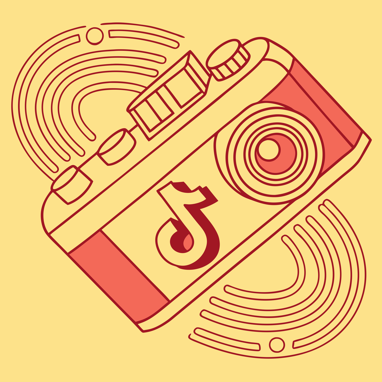 product A logo for TikTok with a yellow background could feature a stylized, abstract representation of a ca